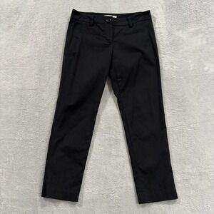 Cabi 413 MS Dress Pants Women's 2 Black Cotton Blend Trouser Slim Straight